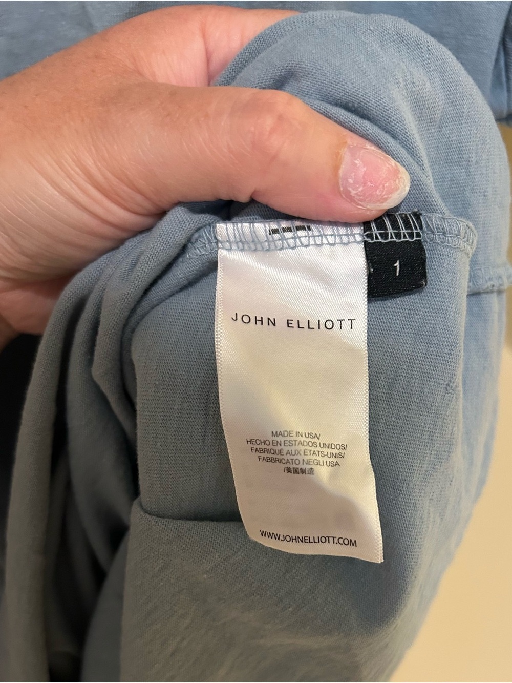 John Elliott Like New Air Spun Anti-Expo Tee in Mineral 100% Cotton Size Small - Picture 5 of 11